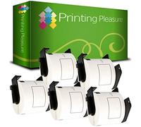 5 x DK11202 Etiquetas Compatible con Brother P-Touch QL-500 QL-570 QL-650 QL-700 QL-720 QL-800 QL-810 QL-820 QL-1100 QL-1110N | 62mm x 100mm | 300 Etiquetas por Rollo | Etiquetas para envíos, Papel