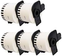 5 x DK22205 62mm x 30.48m Etiquetas continuas Compatible con Brother P-Touch QL-500 QL-500A QL-550 QL-560 QL-570 QL-700 QL-710W QL-720NW QL-800 QL-810W QL-820NWB QL-1050 QL-1060N QL-1100 QL-1110NWB