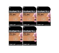 5 x Duracell 392/384 SR41 con óxido de plata (5 blísters de 1 batería) 5 pilas
