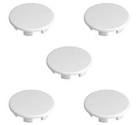 5 x Funda Redonda para Clip de plástico, Color Blanco, tapón de protección para Agujeros para Pared (25,4 mm de diámetro