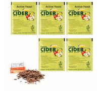 5 x Levadura Francesa para Sidra 8g - Para Elaboración Casera de Sidra y Perry, Fermentación Frutal con Burbujeo Natural