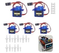 5 x Micro Servo Motor 9G Compatible con SG90 para Proyectos de Robótica y Modelos RC, Compatible con Arduino, Incluye E-Book Educativo - para Aviones, Helicópteros y Robots
