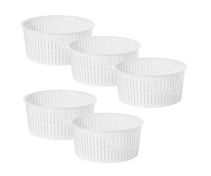 5 x Moldes para Queso 12,7x11 cm - Para Producción de Pequeños Lotes de Quesos Blandos Cuajados