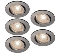 5 x Nordlux Downlight LED Octans Níquel Giratorio 4,8W GU10 345lm Blanco Cálido