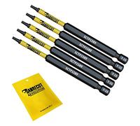 5 x SabreCut SCTP1589_5 89mm T15 TX15 Torx Seguridad a prueba de manipulaciones Juego de puntas de destornillador de impacto magnético de alta resistencia Compatible con Dewalt Bosch Makita y más