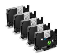 5 x Wonfoucs Cintas de Etiquetas Compatible para Brother P touch TZe-231 TZe231 12mm x 8m Negro sobre Blanco Laminada Tape Cassette para Brother H100 H110 H100LB H107B D600 E110VP D210 Tapes