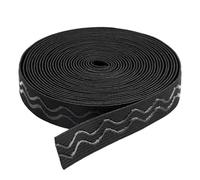 5 Yarda 20mm Ancho Negro Goma Elastica Costura, Banda Elástica Antideslizante con Agarre de Silicona en Forma Ondulada, para Coser Proyectos de Costura de Ropa y Accesorios para Hacer Pelucas
