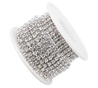 5 yarda / rollo de cristal Rhinestone cadena DIY moda SS16 cerca de la cadena de ropa de joyería de belleza artesanía para la decoración de DIY(Silver)
