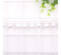 5 Yardas 12 mm con Pompones para Manualidades,Cinta Decorativa con Pompones,Bolas,Pompones,Flecos,Cinta Decorativa,Accesorios Costura,para Manualidades,Ropa,Disfraces,Costura,decoración,Color Blanco