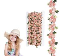 5 Yardas/4.57 Metros Encajes y Puntillas 20mm Pasamaneria Puntilla Adhesiva Ribetes Costura Bordado Encaje Puntillas Costura,para Manualidades Costura Boda Fiesta Decoración Hogar (Rosa)