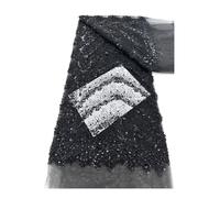 5 yardas de tela con cuentas for industria pesada,6 kg, tubo estéreo, malla lentejuelas for vestidos alta costura(Black)