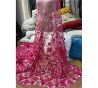 5 Yards 3D Flower Beads Lace Fabric French Embroidery Tulle For Wedding Dress Sewing(Color 1)