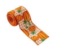 5 Yards Orange Checkered Ribbons With Pumpkin Maple Pattern For Decorsfor Thanksgiving Floral Arrangements Thanksgiving Crafts Bulk