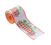 5 Yards Orange Checkered Ribbons With Pumpkin Maple Pattern For Decorsfor Thanksgiving Floral Arrangements Thanksgiving Crafts Bulk