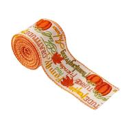 5 Yards Orange Checkered Ribbons With Pumpkin Maple Pattern For Decorsfor Thanksgiving Floral Arrangements Thanksgiving Crafts Bulk