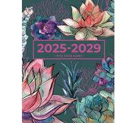 5 Year Diary 2025-2029 | A4 Gorgeous Vibrant Succulent Garden (Hardcover): Month to View Planner with UK Holidays, Moon Phases, Birthdays & Celebrations, Contacts, Passwords (Five Years)