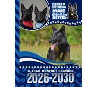 5-Year Monthly Planner 2026-2030: Dated Large / 60 Month Agenda / With Notes Pages - To Do List / Black German Shepherd Dog Art Cover Design