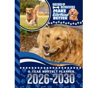 5-Year Monthly Planner 2026-2030: Dated Large / 60 Month Agenda / With Notes Pages - To Do List / Golden Retriever Dog Art Cover Design