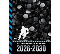 5-Year Monthly Planner 2026-2030: Dated Large / 60 Month Agenda / With Notes Pages - To Do List / Ice Hockey Puck Pattern - Sports Art Cover Design