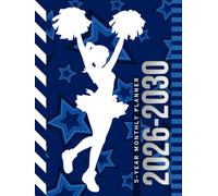 5-Year Monthly Planner 2026-2030: Hardcover / Dated Large / 60 Month Agenda / With Notes Pages - To Do List / Blue White Cheer Gift for Cheerleader - Team - Captain - Coach