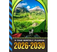 5-Year Monthly Planner 2026-2030: Hardcover / Dated Large / 60 Month Agenda / With Notes Pages - To Do List / Camper in Tent - Camping Camp Theme Cover Design