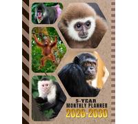 5-Year Monthly Planner 2026-2030: Hardcover / Dated Large / 60 Month Agenda / With Notes Pages - To Do List / Monkey - Jungle Animal Themed Cover