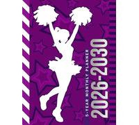 5-Year Monthly Planner 2026-2030: Hardcover / Dated Large / 60 Month Agenda / With Notes Pages - To Do List / Purple White Cheer Gift for Cheerleader - Team - Captain - Coach
