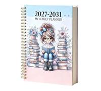 5 Year Planner 2027-2031 - Agenda con espiral mensual con pestañas 145 | Reading Theme Cover Notebook for Teacher and Student, 5 Year Planner with Monthly Tabs Design, 60 Month Goal