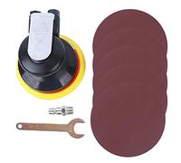 5-Zoll-Pneumatikschleifer, luftbetriebene Schleifmaschine mit 10.000 U/min, Haken-und-Schlaufen-Polierwerkzeug mit Schleifpapieren der Körnung 180 und US-Schnittstelle für das