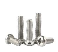 50/10 Uds M1.2 .4 .6 M2 .5 M3 M4 M5 M6 Mini Micro Pequeño 304 Tornillo De Cabeza Cruzada Acero Inoxidable Perno Redondo(16mm,M5x 10pcs)