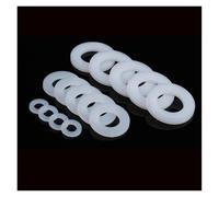 50/100/200 piezas M2-M20, arandelas planas de nailon de plástico blanco y negro, espaciador plano, junta aislante, anillo(White,M18x32x3,50Pcs)