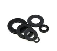 50/100/200 piezas M2-M20, arandelas planas de nailon de plástico blanco y negro, espaciador plano, junta aislante, anillo(Black,M4x14x1,100Pcs)