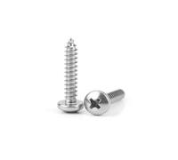 50/100/200 Uds 316 acero inoxidable M4.2 .8 M5 M6.3 tornillo de madera autorroscante cabeza redonda cruzada(19mm,200pcs M4.2)