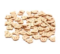 50/100/200 Uds. Botones de madera oso con 2 agujeros, dijes peluche naturales, costura artesanal for proyecto arte colección recortes hecho a mano Para Camisa(100PCS)