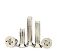 50/100/200 Uds M1 .2 .4 .6 .7 M2 .5 M3 M4 M5 M6 Tornillos De Rosca Cabeza Avellanada Empotrada Cruzada Acero Al Carbono Niquelado(25mm,M3.5-30pcs)