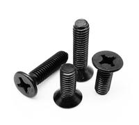 50/100/200 Uds M1 .2 .4 .6 M2 .5 M3 M4 tornillo de cabeza avellanada plana empotrada en cruz GB819 acero al carbono negro(200pcs M1x8mm)