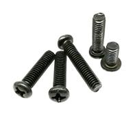 50/100/200 Uds M1 .2 .4 .6 M2 .5 M3 M4 tornillo de cabeza redonda empotrada en cruz GB818 acero al carbono negro(50pcs M4x30mm)