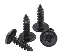 50/100/200 Uds M1.4 .7 M2 .3 .6 M3 .5 M4 Mini Cabeza Redonda Cruzada Pequeña De Acero Negro Con Tornillo Autorroscante Arandela(4mm,M1.7 (200pcs))