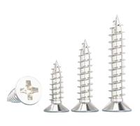 50/100/200 Uds M2.6M2.8M3 M3.5M4 M5 Tornillos Autorroscantes De Cabeza Plana Niquelados Acero Al Carbono Avellanada Cruzada(30mm,M2.6 (200PCS))