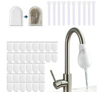 50/100 Pcs Disposable Faucet Filter Cotton Bags for Kitchen Sink, Anti-Splash Universal Faucet Filter Bag, High-Density Mesh Sediment Barrier with Reusable Straps (100pcs)