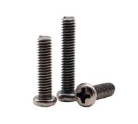 50-100 Piezas M2-M4 PM-type Tornillos para máquina de cabeza cilíndrica cruzada en acero al carbono, niquelados negros, M3x30mm(100 unidades)