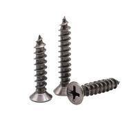 50-100 Piezas M3-M5 KA-type Tornillos autorroscantes electrónicos de cabeza avellanada cruzada en acero al carbono, niquelados negros, M3x30mm(100 unidades)