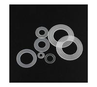 50/100 Uds 0,3/0,5/0,8mm negro/blanco plástico Nylon arandela ultrafina anillo plano arandela junta M2 M2.5 M3 M4 M5 M6 M8 M10(White,M5X12X0.5_50PCS)
