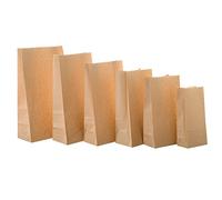 50/100 Uds. Bolsa de papel kraft bolsas de regalo embalaje galletas dulces comida galleta pan visto aperitivos hornear bolsas para llevar-50-100 Uds amarillo, 21x12x7,50 Uds.