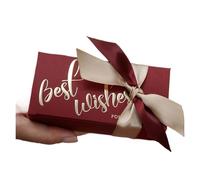 50/100 Uds Cajas de recuerdos de boda cajas de dulces con cinta creativa caja de dulces de papel rectangular for compromiso fiesta de cumpleaños aniversario para Boda Cumpleaños Fiesta Vacaciones(100p