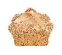 50/100 Uds. Cajas de regalo huecas exquisitas flores dulces galletas de Chocolate bolsas de embalaje de papel decoraciones for fiesta de boda(Color:Champagne,Size:7.5X3X9.5CM_50PCS)