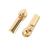 50/100 Uds deslizadores de cremallera for 3 #5 # cremalleras de nailon tirador cierre de chaqueta cremalleras Cursor bolsillo Zip Lock Head Kits de reparación de cremallera(LightGold,50PCS_NO3)