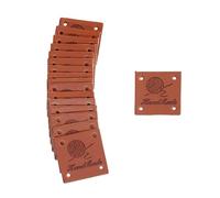 50/100 Uds. Etiquetas de cuero hechas a mano de imitación de 4 agujeros de 50 * 25MM etiquetas de cuero para sombreros cuadradas hechas a mano con etiqueta de cuero de amor