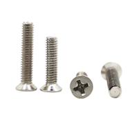 50/100 Uds KM Tornillo M1.2 M1.4 M1.7 M2 M2.5 M3 M4 Tornillos De Cabeza Avellanada Plana Cruzada Niquelada(6mm,M1.4 100pcs)
