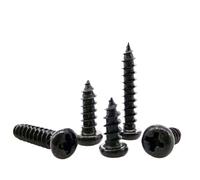 50/100 Uds M1 M1.2 M1.4 M1.7 M2 M2.3 M2.6 M3 M3.5 M4 Mini Micro Cruz Redonda De Acero Negro Cabeza Plana Autorroscante Tornillo De Madera(8mm,100pcs M1.4)
